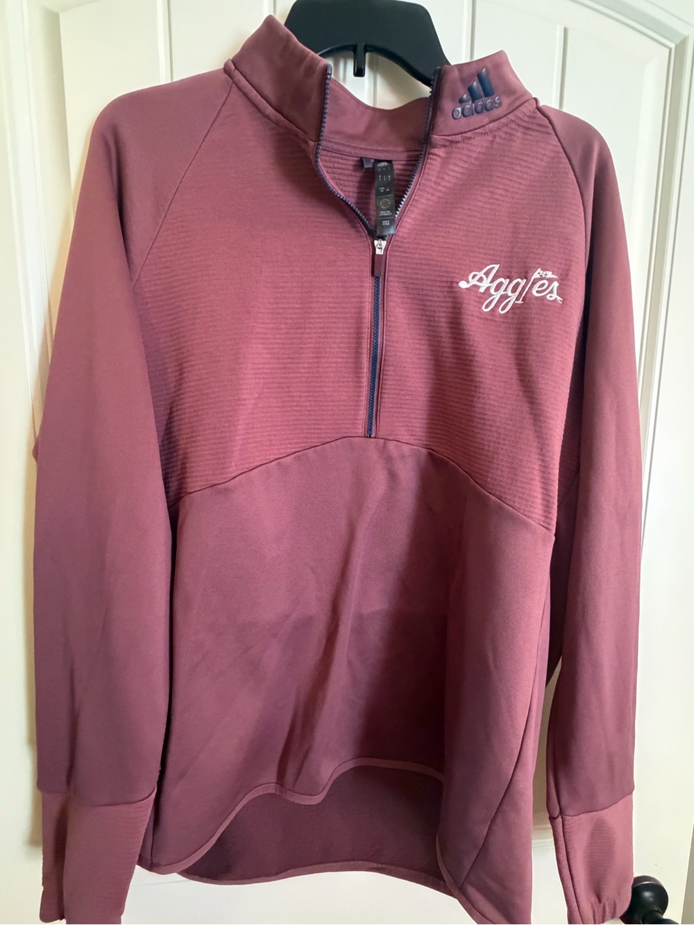 adidas Men's Texas A& M Aggies Quarter-Zip Pullover Sweater - Dusty Mauve